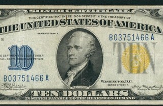 $10 1934 A (( NORTH AFRICA )) Silver Certificate PAPER CURRENCY