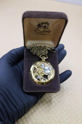 Reloj Bolsillo Suizo Vintage Colibrí Esqueletizado 17 Joyas - Imagen 6 de 8