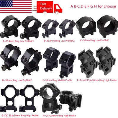 1 Inch/30mm Low / Mdium/High Profile Scope Ring Mount for 20mm Picatinny Rail
