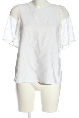 HALLHUBER Kurzarm-Bluse Damen Bluse Gr. DE 36 weiß Casual-Look