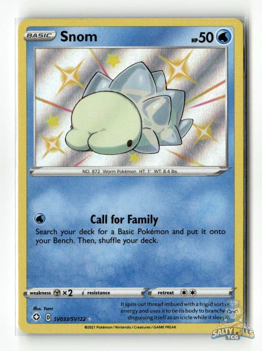 snom pokemon card value {040/193}Snom (Energy Mirror) Water / 50 / Basic Attack 1 Snom 168/162 SV05: Temporal Forces