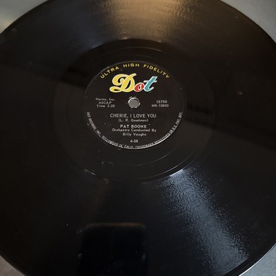 1958 POP Pat Boone 78 rpm DOT 15750 Cherie, I Love You b/w Sugar Moon V+