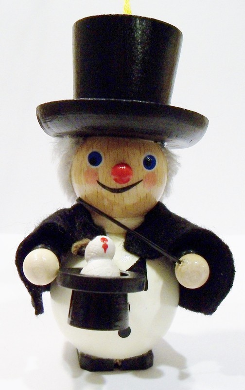 Steinbach Germany Magician Bunny Rabbit in Top Hat Wand Wooden Wood Ornament