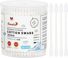 Cotton Swabs Precision Pointed - 200 Count Pointy Organic Cotton Buds Double
