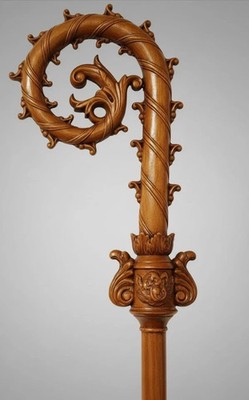 Wooden CROZIER Polish Staff Crosier Bishop Quality Craftsmanship, 72'' Christmas