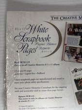 Creative Memories 8-1/2 x11 WHITE Scrapbook Pages 15 Sheets 2000 Old Style