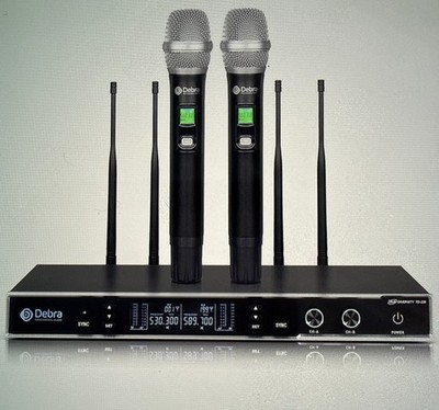Professional Audio UHF 2 Channel Wireless Microphone System, 2x Cordless Mics
