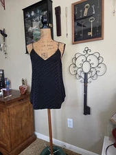 Express Women's V-Neck Black Polka Dot Sleeveless Slip Size M