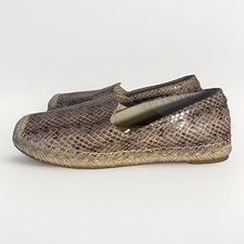 Sam Edelman Kesia Espadrille Flats Womens 7M Leather Upper 1" Heel Slip On