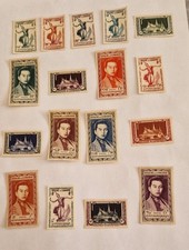 17 timbres du Royaume du Cambodge, année 1951