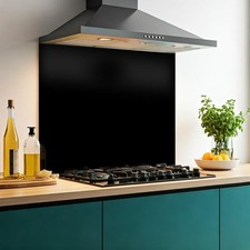 Black Glass Kitchen Splashback | 6mm Toughened Heat Resistant Glass