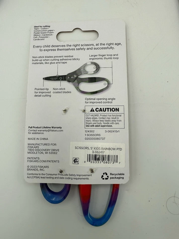 Lot of 12 Fiskars 5 Inch Kids Scissors Rainbow Ages 4+ Pointed Tip Safety Edge - Image 3 of 3