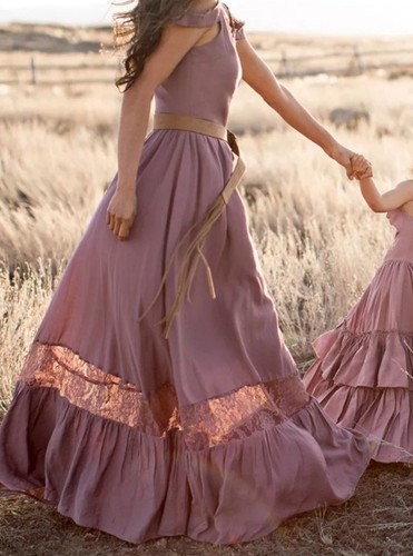 Mia Joy Joyfolie Coral Dress Orchid Boho Maxi Influencer Photoshoot Medium NWT - Picture 3 of 5