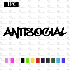 Antisocial Text Single Design LOGO Style Heat Transfer Vinyl Logo 1PC