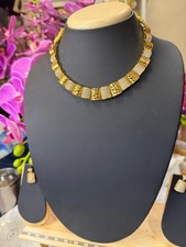 Indian Brass Necklace  Earrings Jewellery Set N68