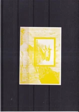 SA53c Equatorial Guinea 1977 Mountain Goat - yellow color print proof minisheet
