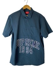 Supreme Short Sleeve Shirt L Cotton NVY