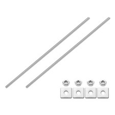 2Pcs Fully Threaded Rod, M8 x 250mm 201 Stainless Steel with Nuts Washers