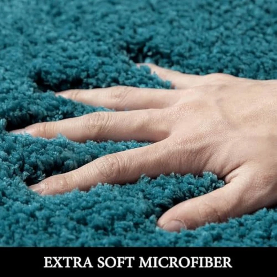 Juego de alfombras y tapetes de baño de microfibra 2 piezas extra gruesas antideslizantes b Foto 3 de 4