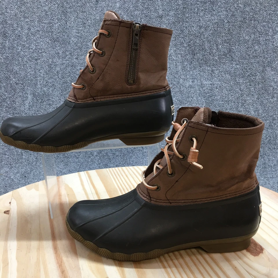 Botas Sperry Top Sider para mujer 8 cuero marrón agua dulce con cordones al tobillo STS83684 Foto 2 de 4