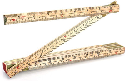 Folding Wood Rule, 6 FT 6 Inch Foldable Ruler with US and Metric Measurements fo