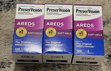 PreserVision Areds 120 soft gels, 3 pack, exp 09/2026
