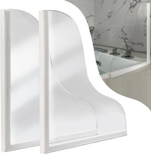 Shineligee 2 Pack Updated Shower Splash Guard, Large Splash Guards for Bathtub,