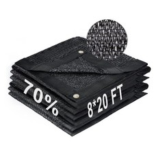 70 Telo Parasole Nero 8x20FT Rete Protezione Solare con Occhielli per Uso Esterno