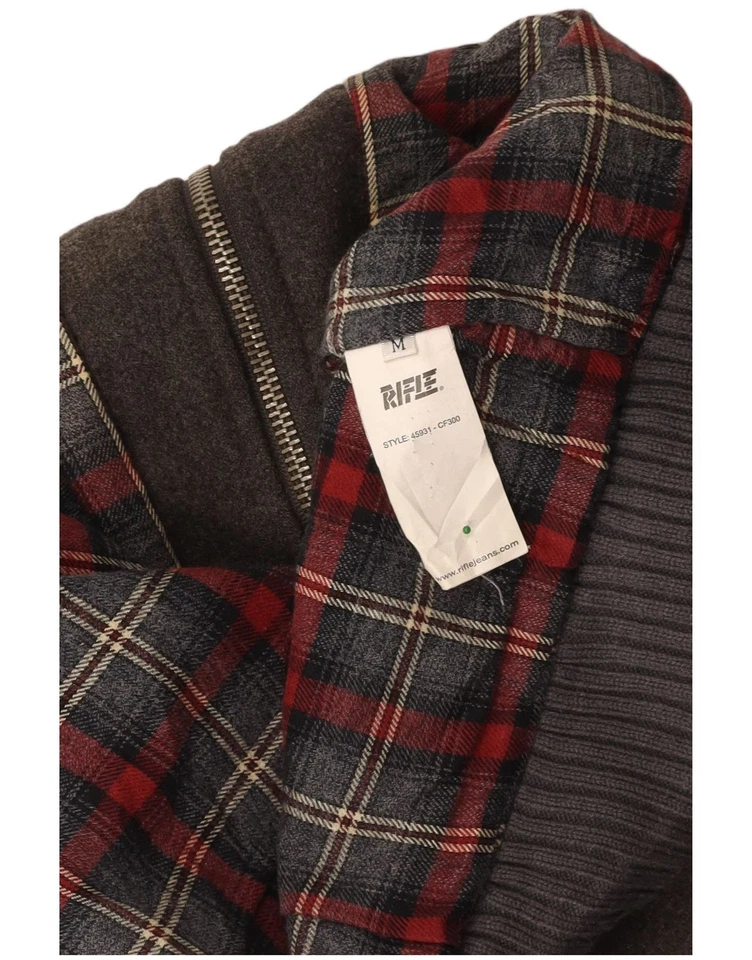 Chaqueta de bombardero RIFLE para hombre Reino Unido 38 gris medio lana CB12 Foto 4 de 4