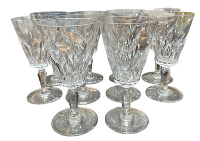 BACCARAT CRYSTAL FRANCE CARCASSONNE PATTERN 6.5'' CLARET GLASSES RARE SET OF 10