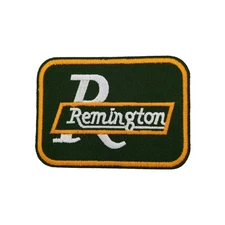 Remington Embroidered Iron-On Patches 2.5" x 3.5" Green & Yellow