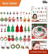Christmas Earrings Set Women Dangle Stud Holiday Xmas Jewelry Party Gift