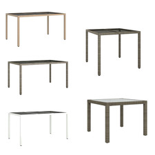 Gartentisch Bartisch Küchentisch Bistrotisch Tisch Hartglas und Poly Rattan