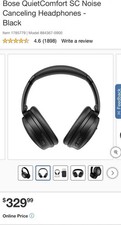 Bose QuietComfort SC Noise Canceling Headphones - Black