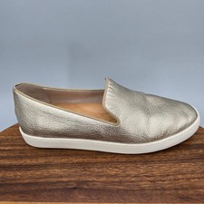 Birdies The Swift Shoes Womens 7 Metallic Gold Leather Slip On Comfort Sneakers