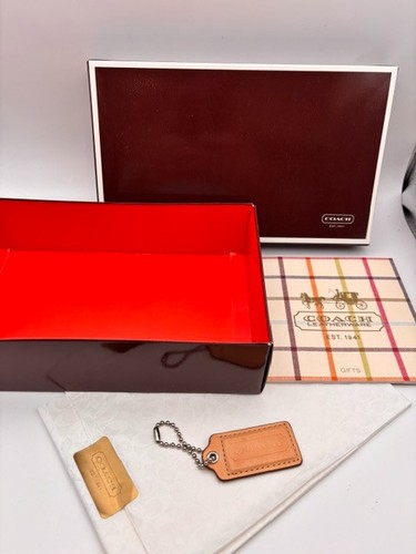 Brown Coach Gift box with Tissue/Purse Fob/Gift Guide 101/4x61/2x23/4 Empty