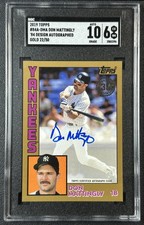 DON MATTINGLY SGC 6 2019 TOPPS #84A-DMA 1984 BASEBALL AUTO GOLD 22/50 YANKEES