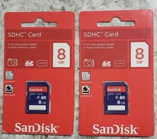 SanDisk 8GB SDHC Card Class 4 SDH DIGITAL FLASH MEMORY QTY 2 NEW