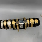 Seiko Watch Lot Women 10 Gold Silver Blue Quartz Mechanical Tank Date PART WL17