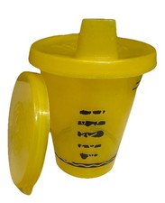 VTG Y2K RARE CRAYOLA CRAYON MUNCHKIN YELLOW 3 PC SIPPY CUP TUMBLER SET LID DRINK