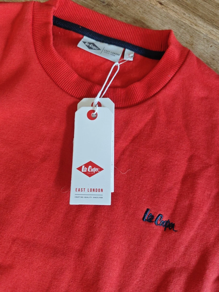 Sudadera Lee Cooper East London Roja Talla S con Parche Lee Cooper 1908 Nueva