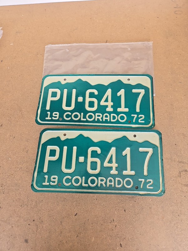 1972 Colorado passenger  License Plates   BRAND NEW! Numbers Vary