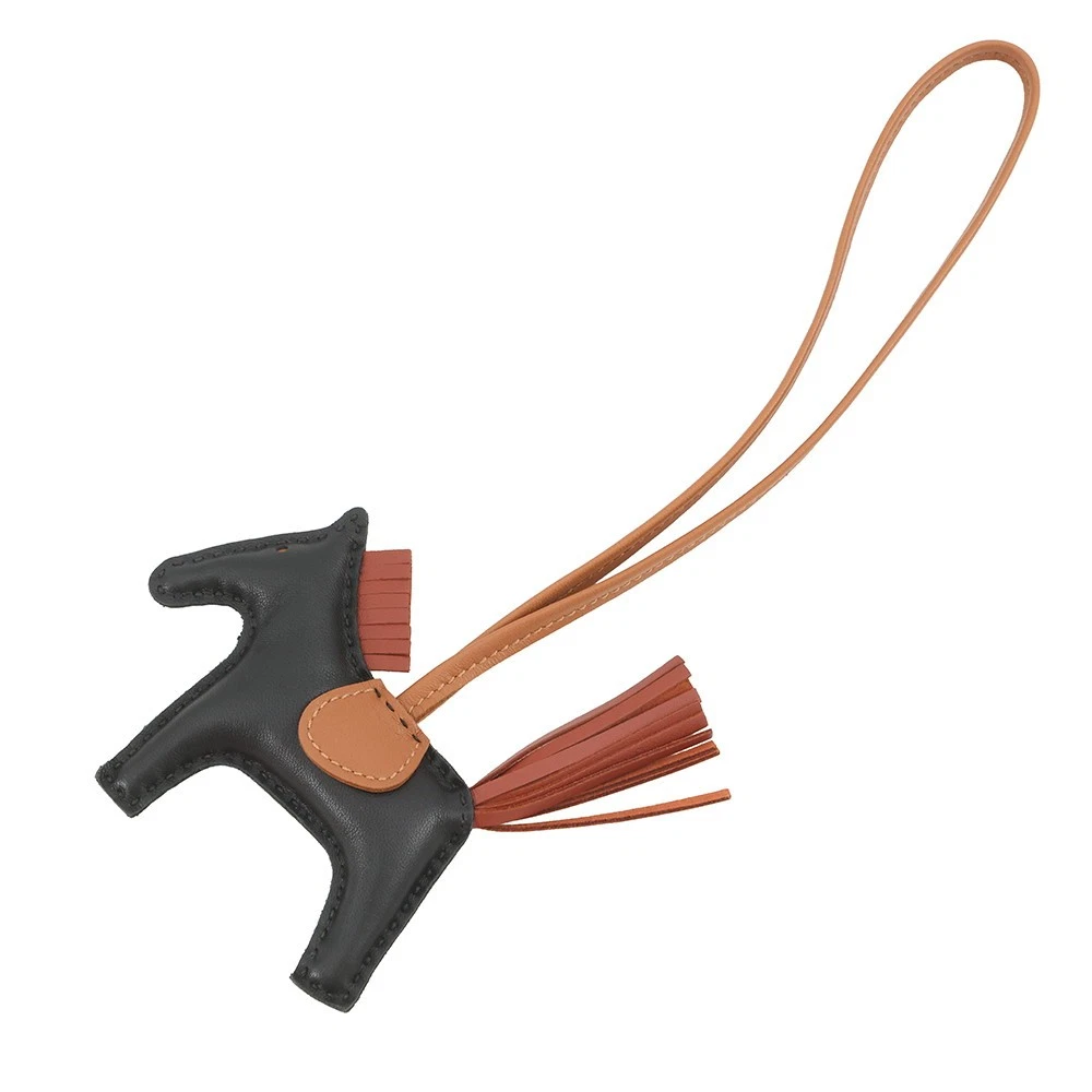Hermes — HERMES Rodeo Size PM Swift Leather Black/Sienne/Gold