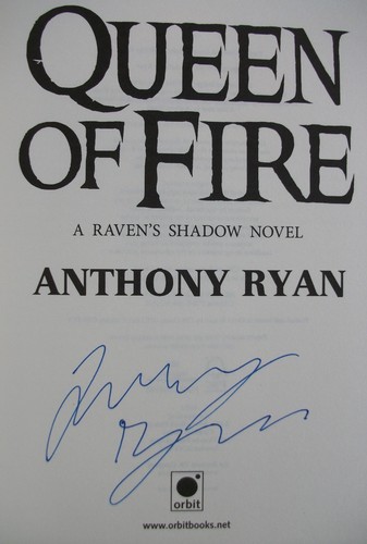 QUEEN OF FIRE Anthony Ryan SIGNED UK 1st ED HB/DJ Ravens Shadow 3 BLOOD SONG - Picture 3 of 3