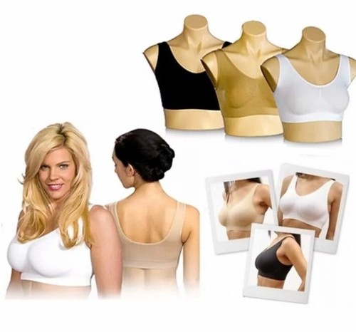 Ridudaly Women's Seamless Set Of 3 Bras Size Large (Black, White & Nude) - Picture 6 of 11