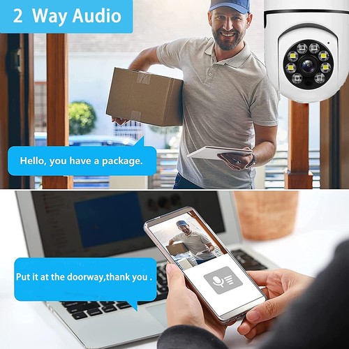 360&deg; 1080P IP E27 Light Bulb Camera Wi-Fi IR Night Smart Home Wireless Security