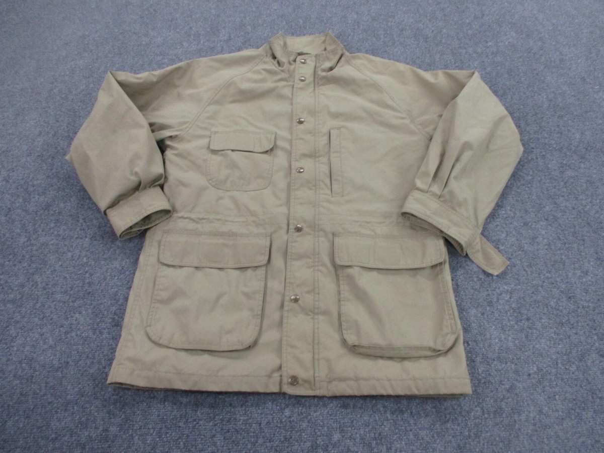 ジャケット・アウター 80s Eddie Bauer Safari jacket Eddie Bauer Jacket Men M Vintage Wool Lined Coat Safari Farm Barn