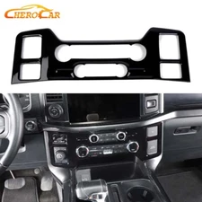 Interior Dash Air Conditioner Switch Cover Overlay For Ford F150 2021-23 Black