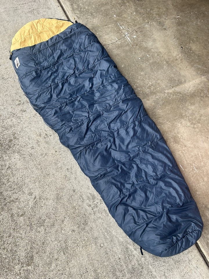Vintage 70s 80s THE NORTH FACE Brown Label Sleeping Bag Blue Mummy