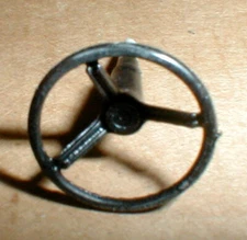 3 Spoke Black Tall Slot Car Steering Wheel Vintage 1/24 Scale Original 1970